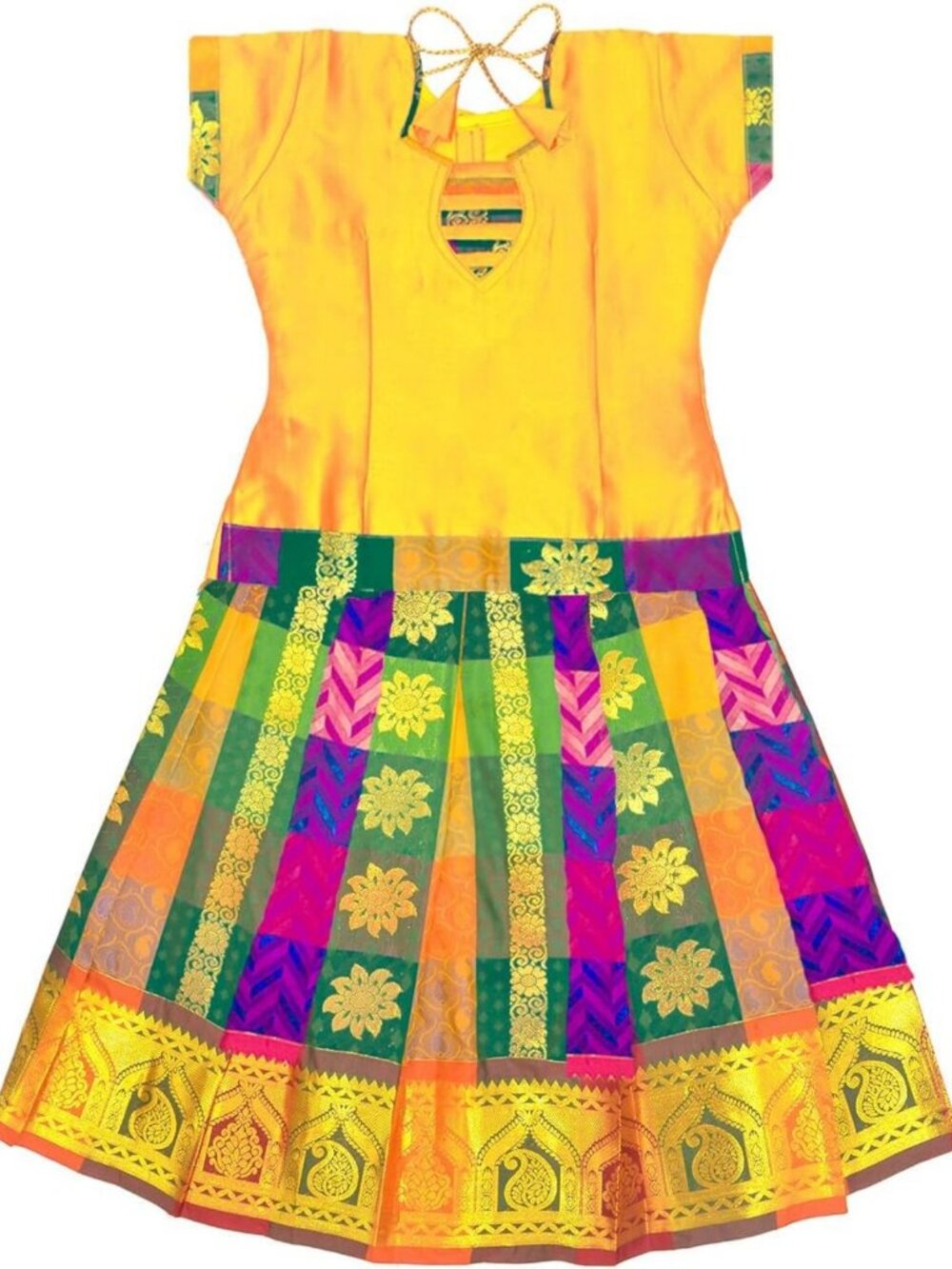 Traditional South Indian Lehenga Pavadai for Girls - Festive Ethnic Dress, Size